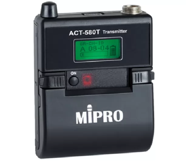 משדר כיס מיפרו MIPRO נטען 5.8GHz עם שקע טעינה TYPE C/סוללות אצבע