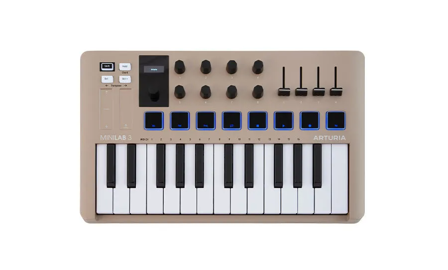 מקלדת שליטה Arturia Minilab 3 &ndash; צבע שמפניה ארטוריה
