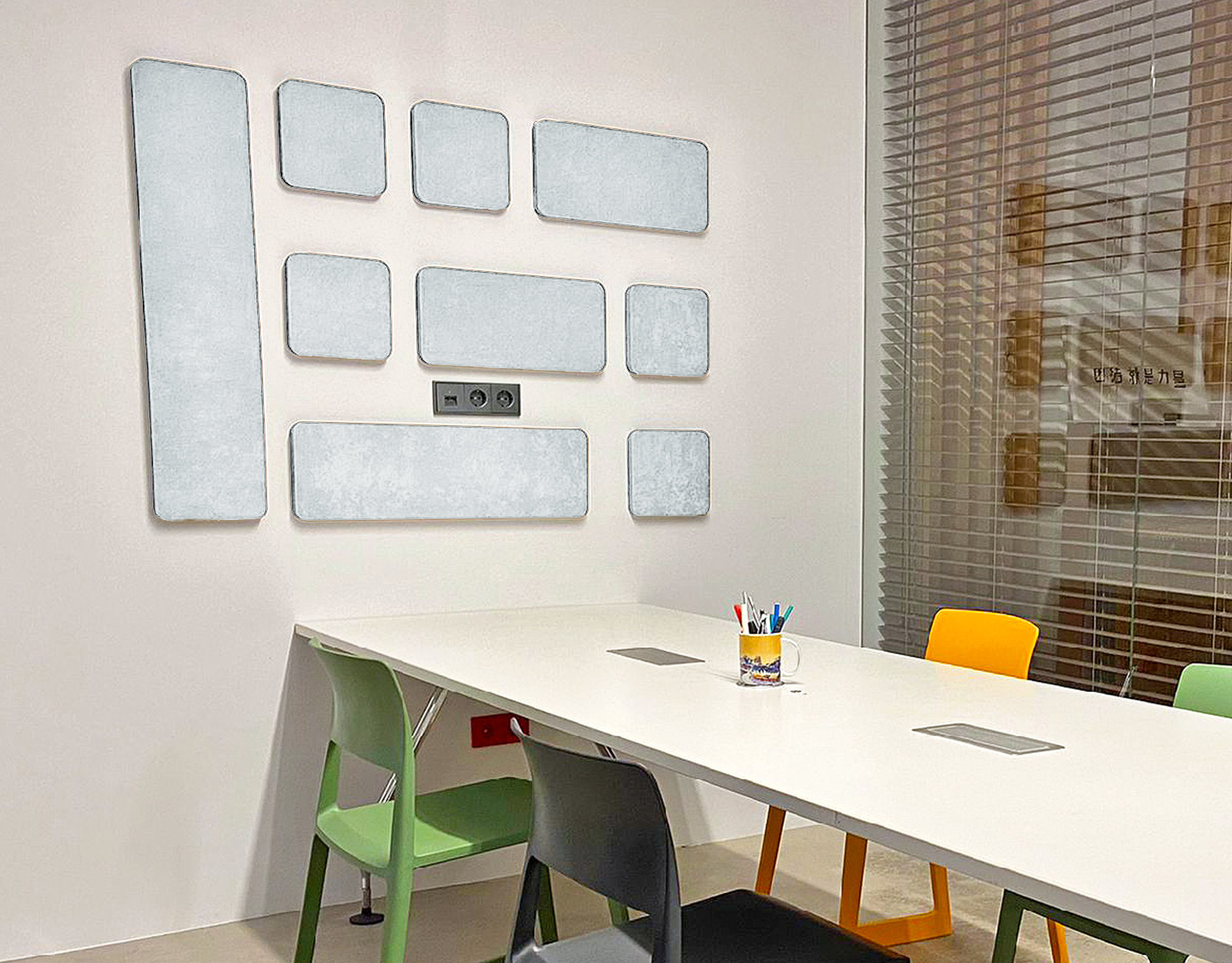 סט אקוסטיקה לאולפן הקלטות ומשרדים בצבע אפור ISINAC HOME CUBE