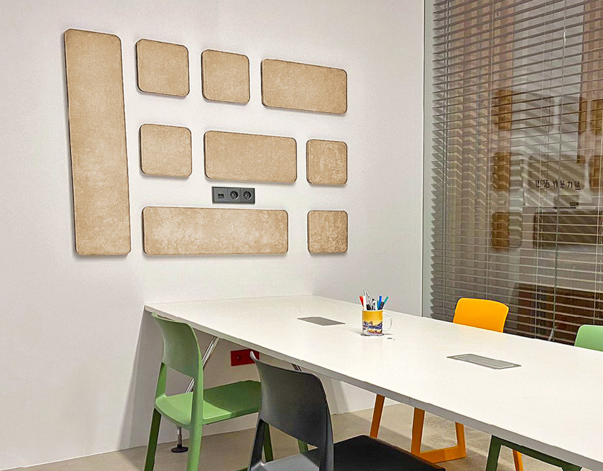 סט אקוסטיקה לאולפן הקלטות ומשרדים בצבע בז' ISINAC HOME CUBE