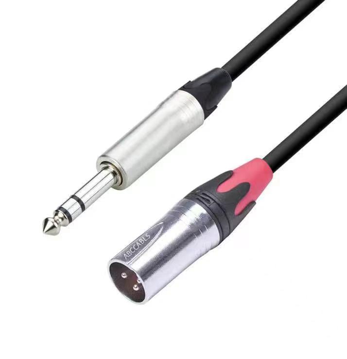 כבל XLR זכר לPL סטריאו באורך 1מ' תוצרת ABC CABLS
