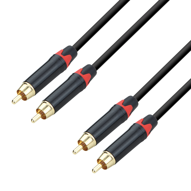 כבל RCA כפול איכותי עם מחברי זהב באורך 3מ' תוצרת ABC CABLS
