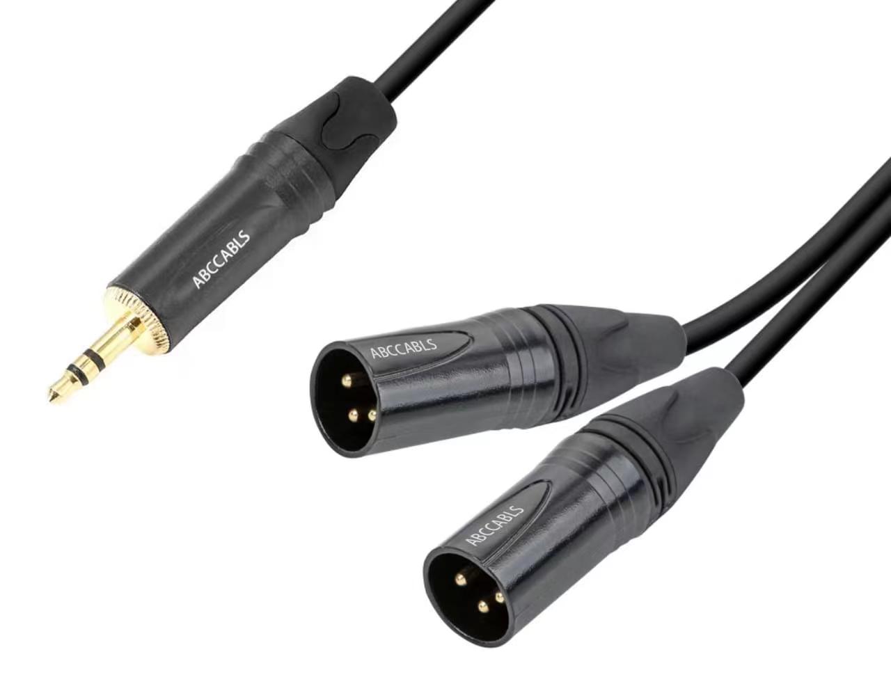 כבל XLR X2 - PL3.5 אורך 3מ' איכות GOLD תוצרת ABC CABLS