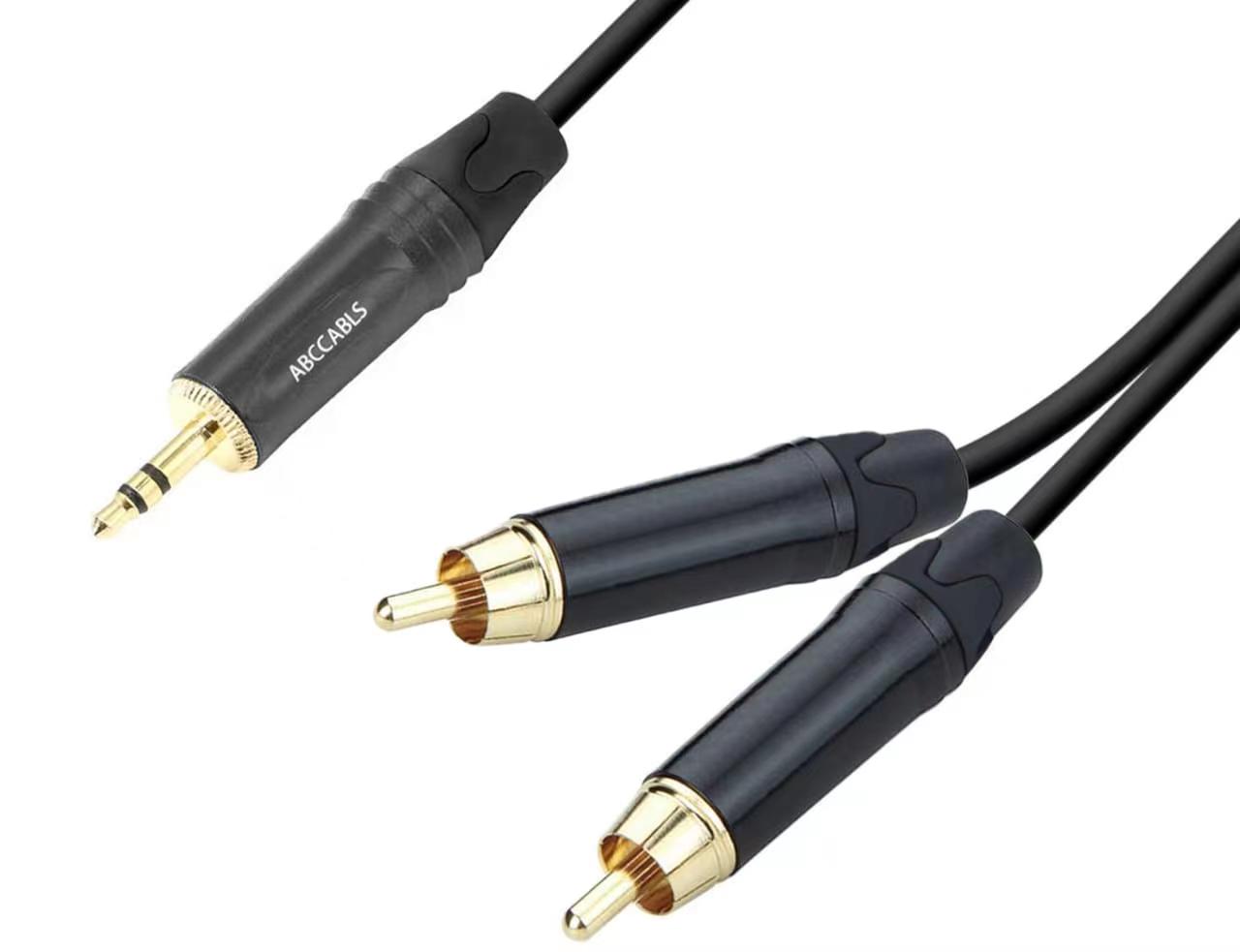 כבל PL 3.5 - RCAX2 אורך 2מ' מחברים מוזהבים ABC CABLS