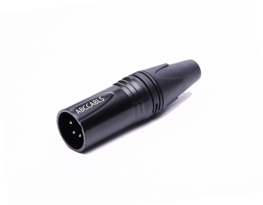 מחבר XLR זכר מושחר להלחמה על כבל תוצרת ABC CABLE