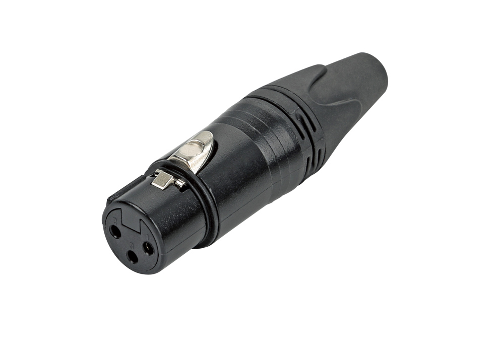 מחבר XLR נקבה מושחר להלחמה על כבל תוצרת ABC CABLE