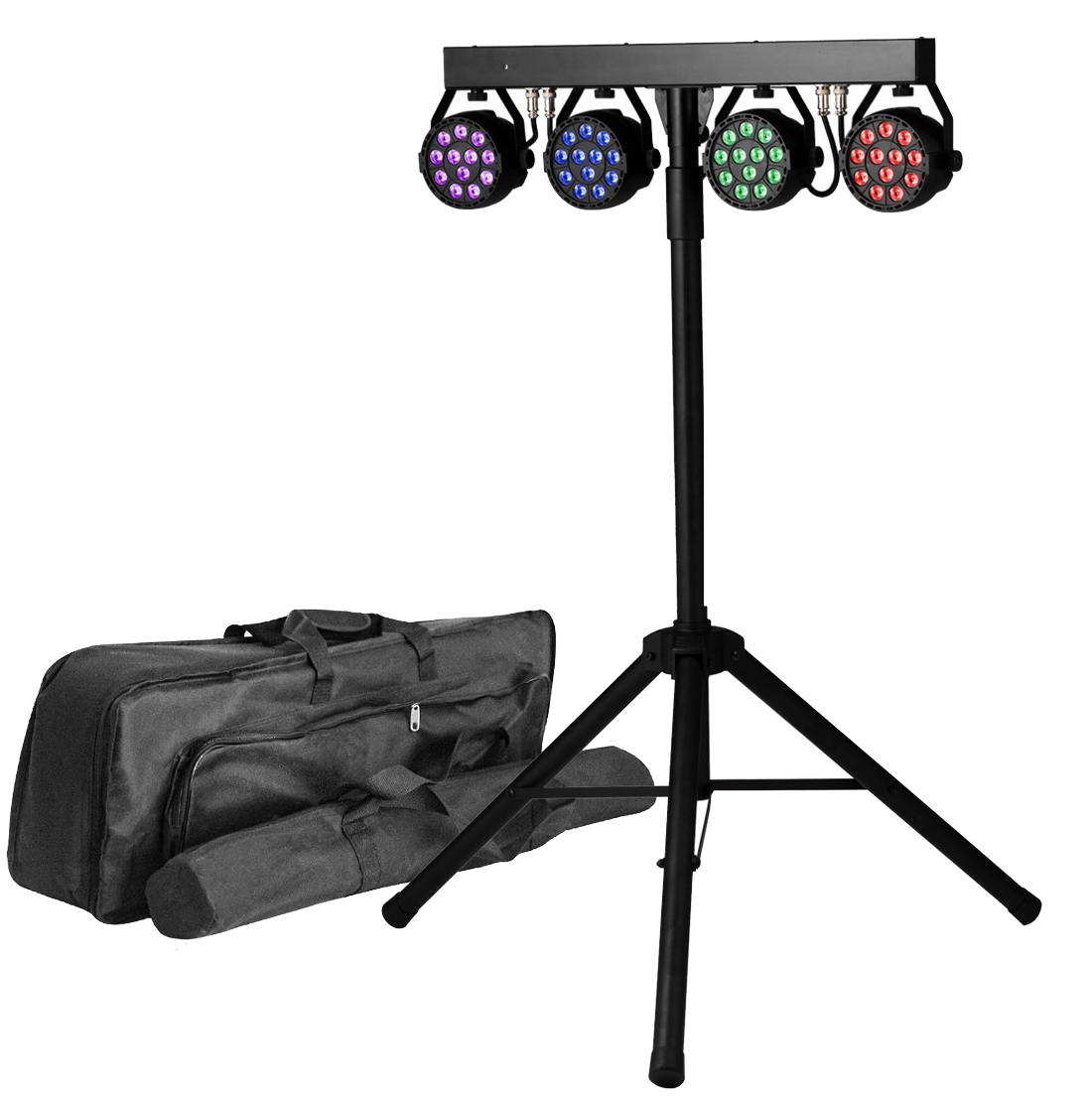 סט תאורה תומס לד 12X1W RGBW כולל סטנד ותיקים Shadow PL-31A